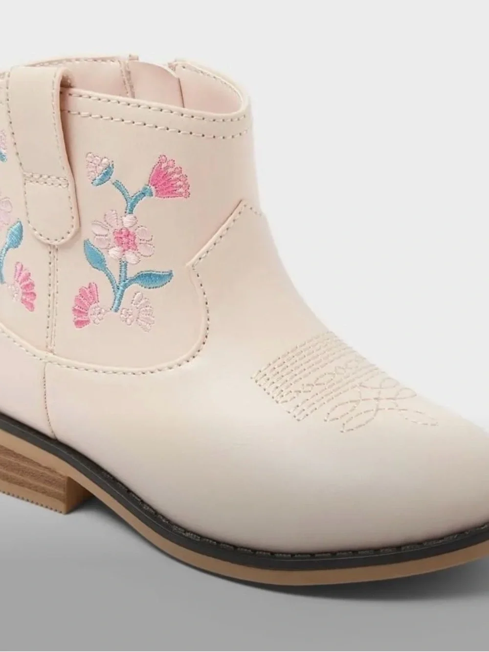 NWT Cat & Jack Toddler Whitley Pink Floral Embroidered Ankle Boots Size 8